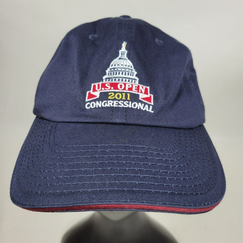 U.S. Open 2011 Congressional Strapback Hat Golf Cap Embroidered Logo Blue USGA - Picture 1 of 7